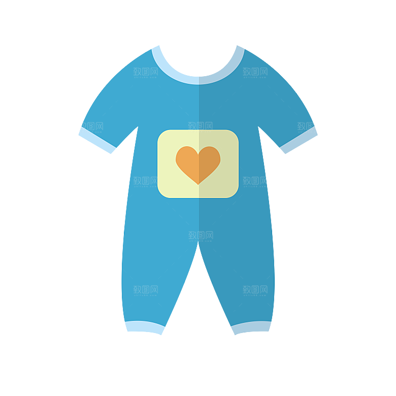 母婴用品插图素材手绘婴儿服装玩具素材