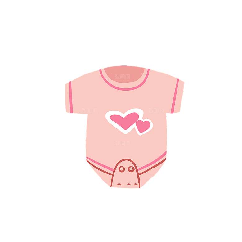 母婴用品插图素材手绘婴儿服装玩具
