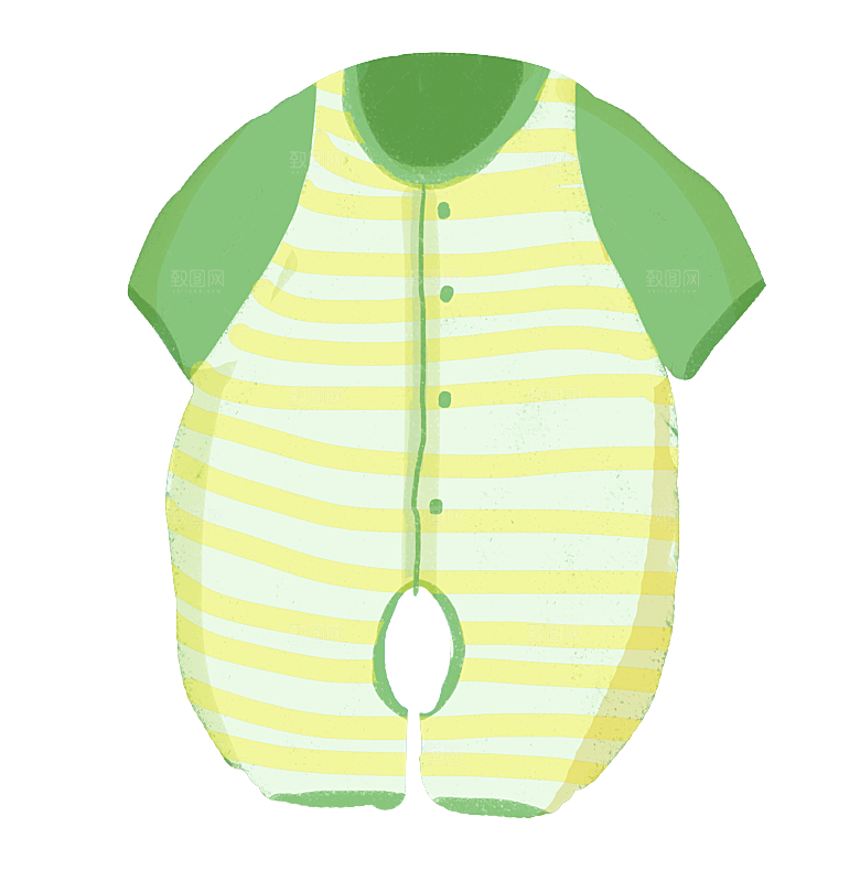 母婴用品插图素材手绘婴儿服装玩具