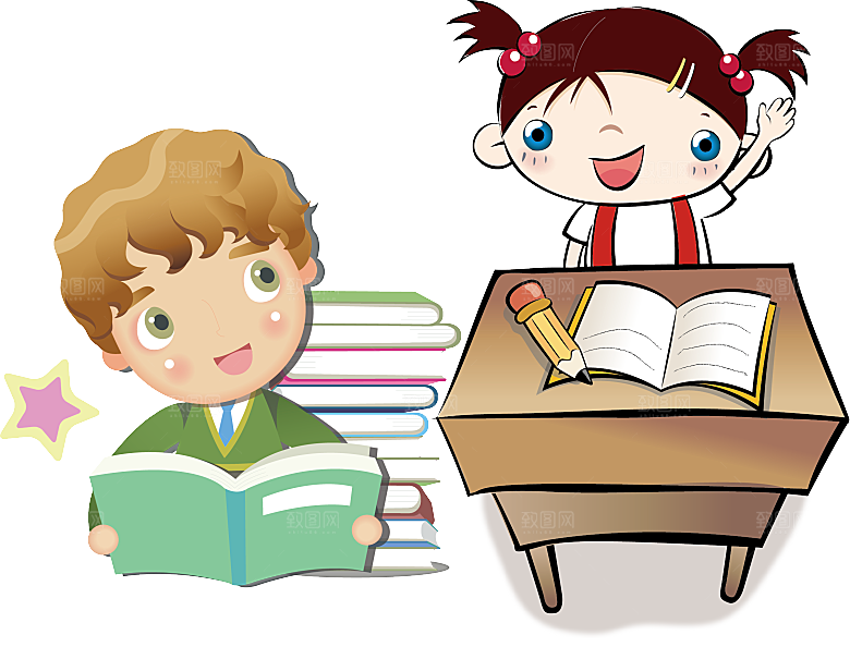 卡通儿童学生同学老师上课教室设计素材