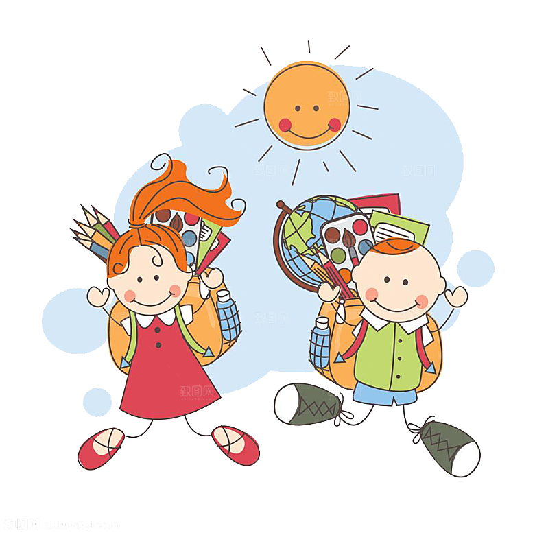 卡通儿童学生同学老师上课教室设计素材