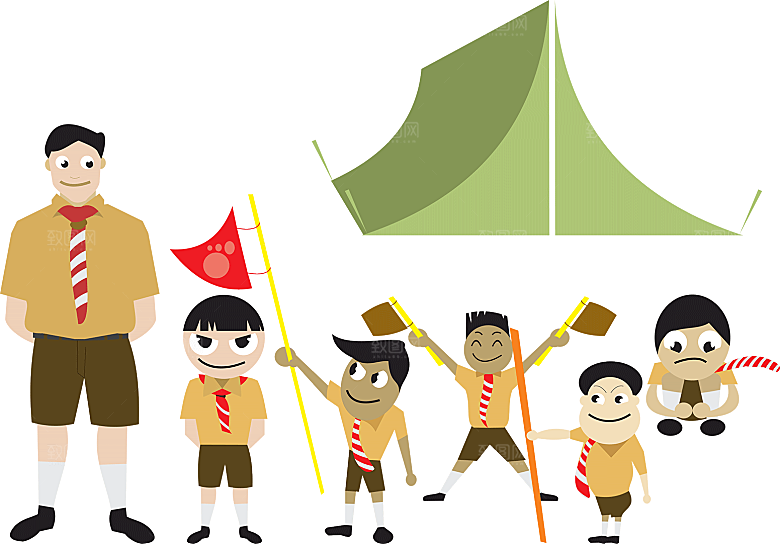 卡通儿童学生同学老师上课教室设计素材元素