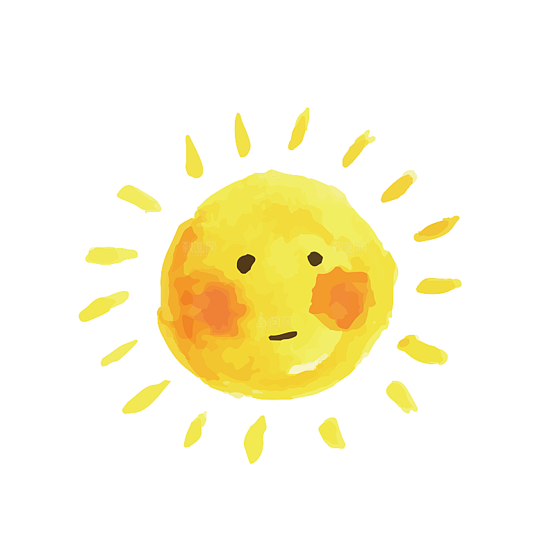 卡通儿童太阳爷爷可爱图案ps设计元素素材