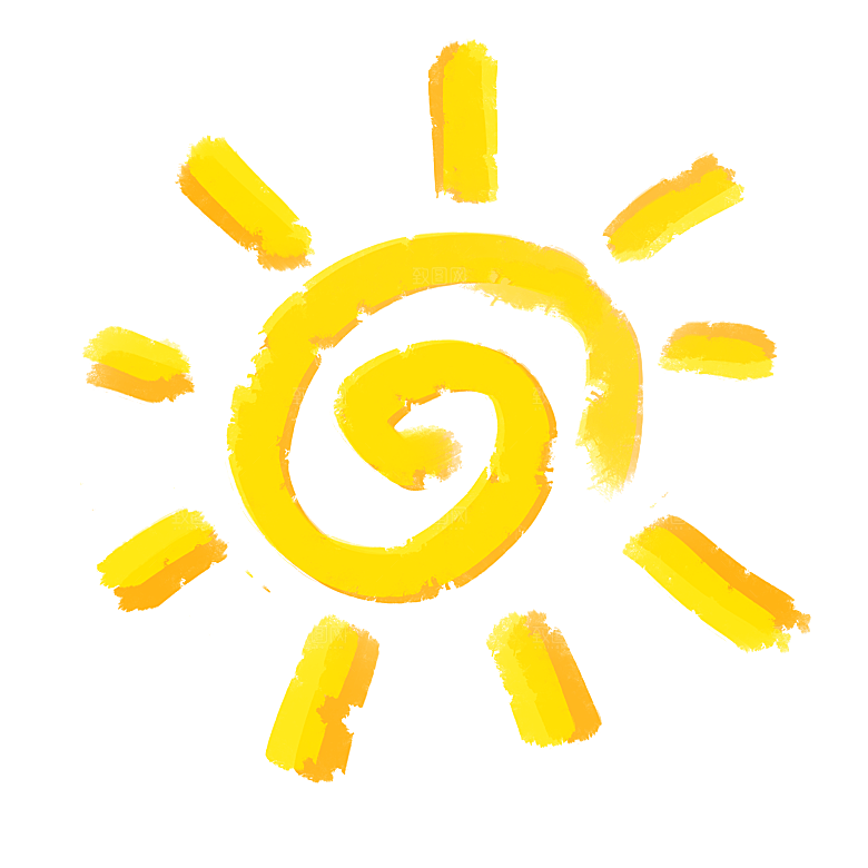卡通儿童太阳爷爷可爱图案ps设计元素