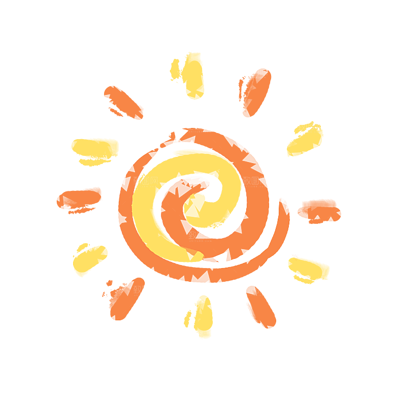 卡通儿童太阳爷爷可爱图案ps设计元素