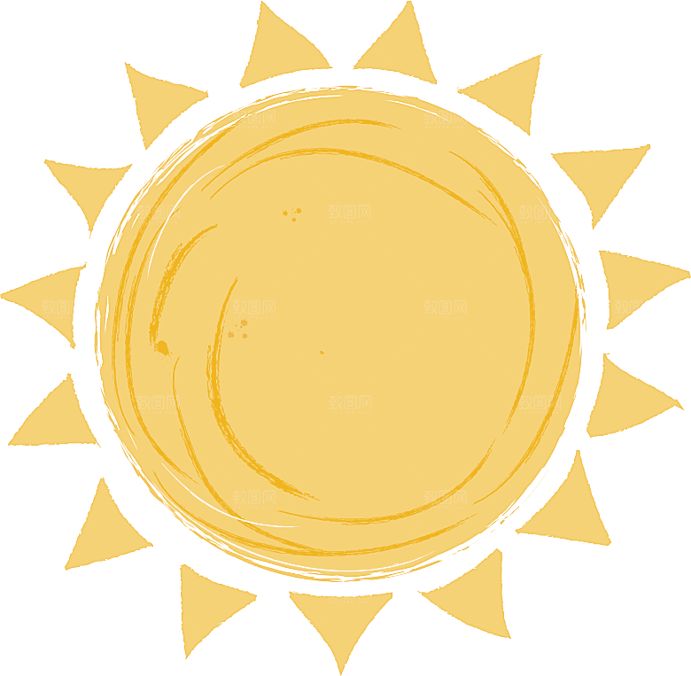 卡通儿童太阳爷爷可爱图案ps设计元素素材