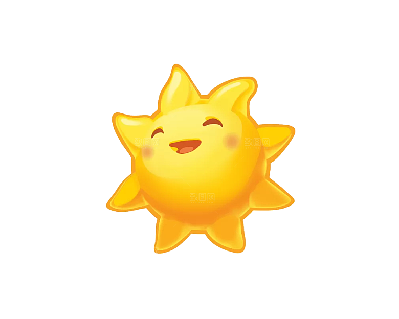 卡通儿童太阳爷爷可爱图案ps设计元素素材