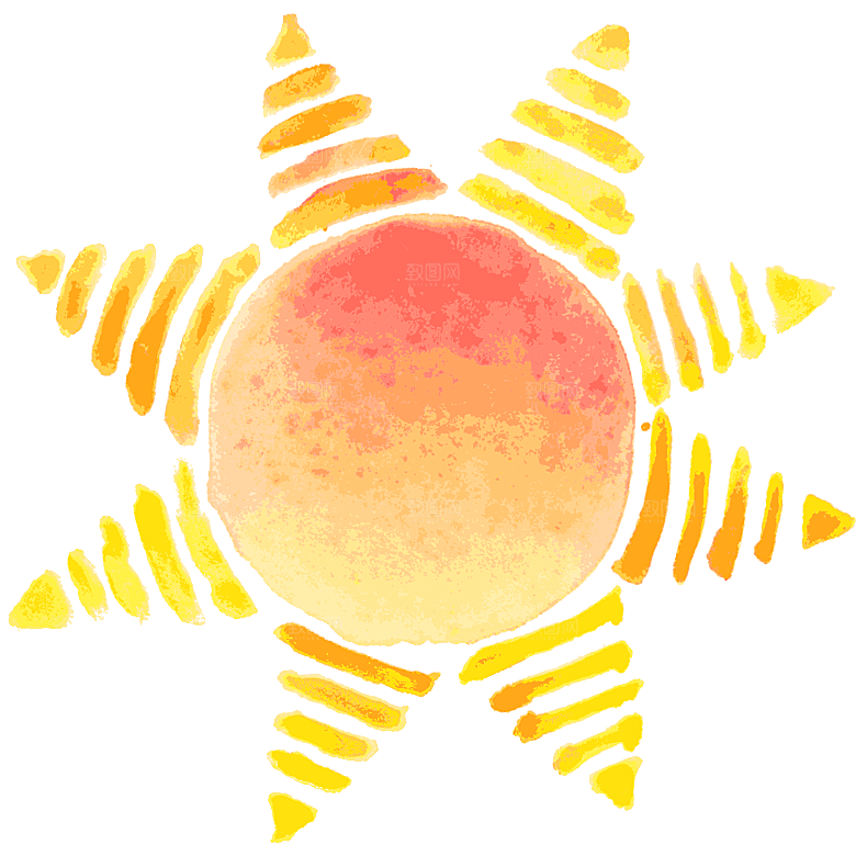 卡通儿童太阳爷爷可爱图案ps设计元素素材