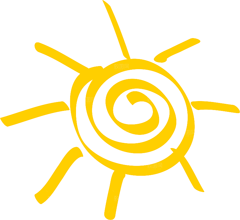 卡通儿童太阳爷爷可爱图案ps设计元素