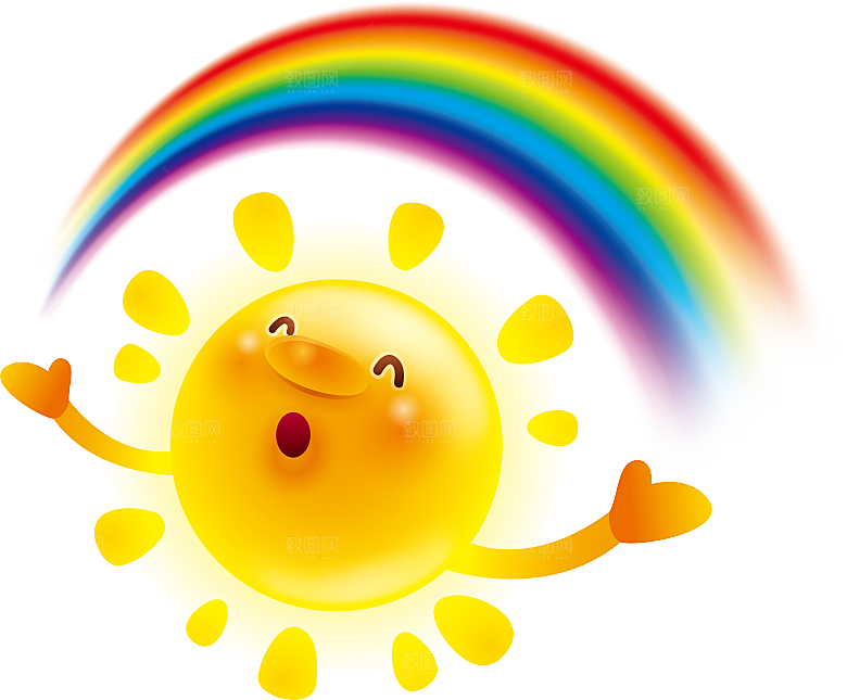 卡通儿童太阳爷爷可爱图案ps设计元素