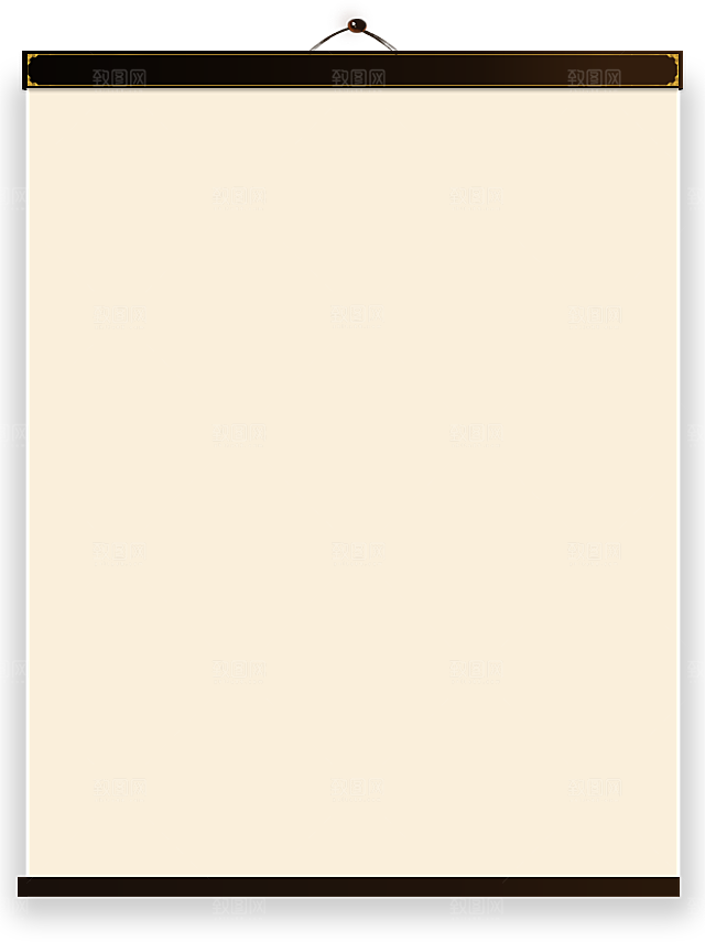 中国风传统复古风圣旨卷轴画轴PNG
