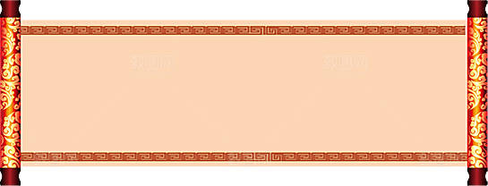 中国风传统复古风圣旨卷轴画轴PNG