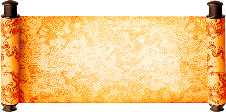 中国风传统复古风圣旨卷轴画轴PNG