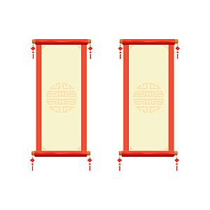 中国风传统复古风圣旨卷轴画轴PNG素材