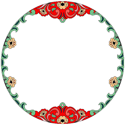 中式古风边框花纹圆形方形复古PNG