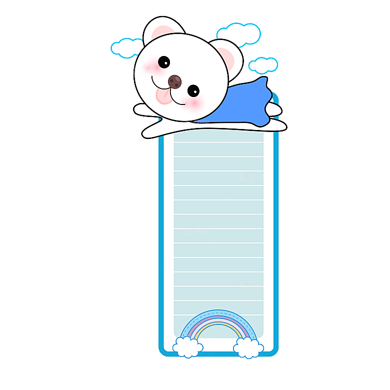 卡通动物标素材书签小报边框对话框边框