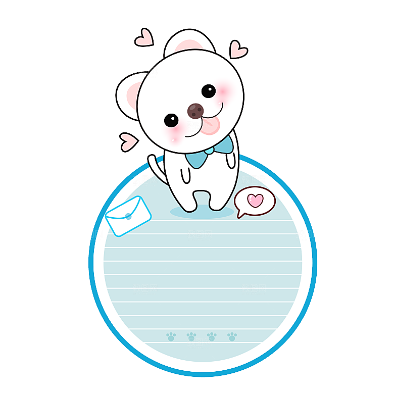 卡通动物标素材书签小报边框对话框边框