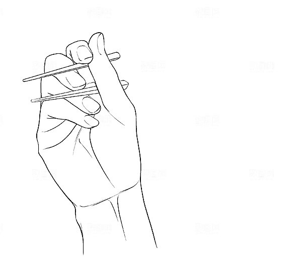 各做手部姿势线稿手持物品同姿势