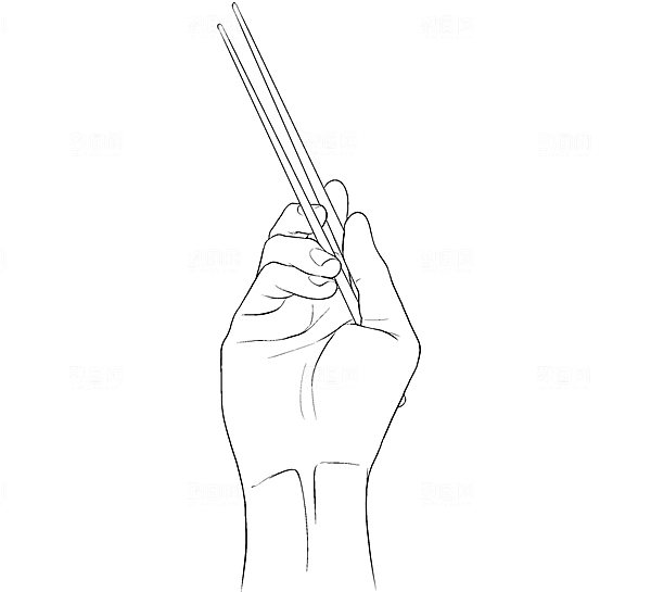 各做手部姿势线稿手持物品同姿势