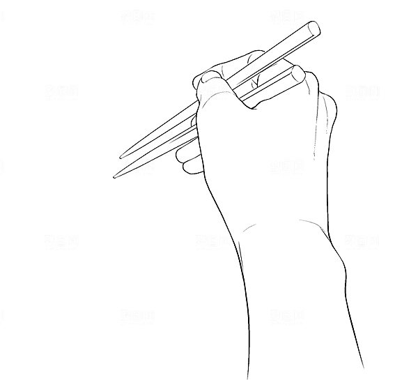各做手部姿势线稿手持物品同姿势