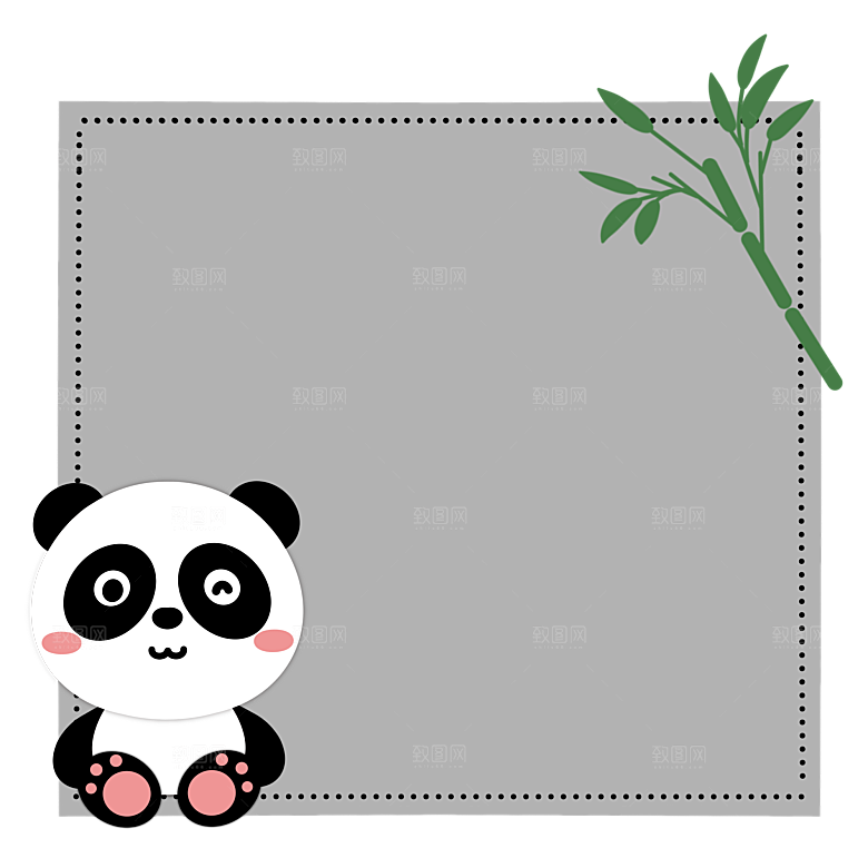 卡通动物标签书签小报边框对话框边框