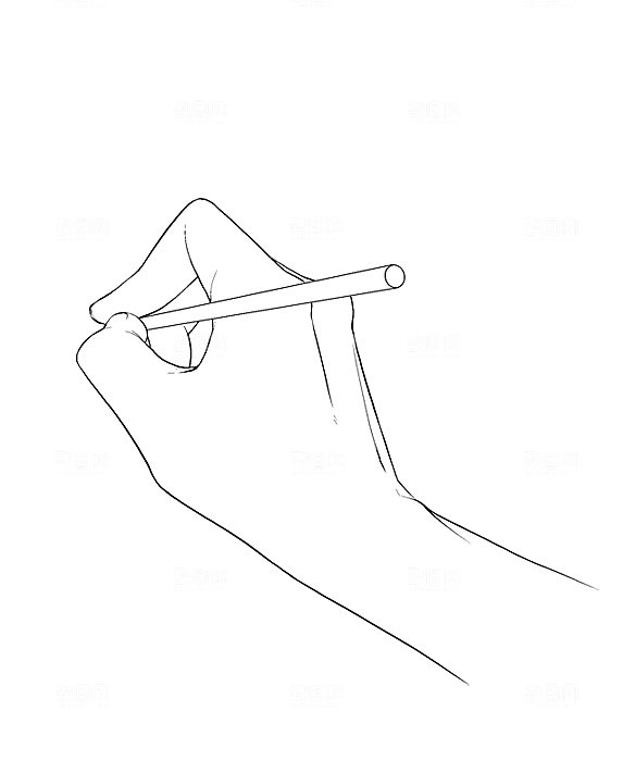 各做手部姿势线稿手持物品 同姿势