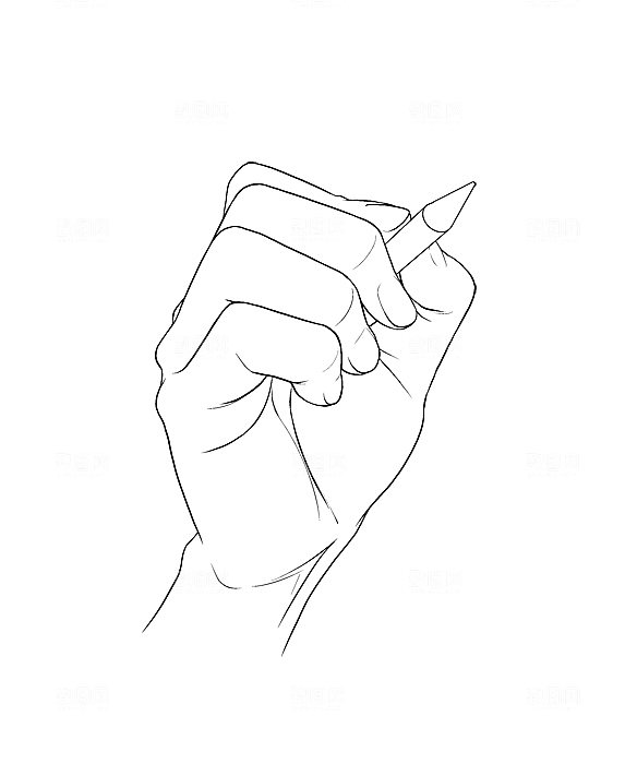 各做手部姿势线稿手持物品 同姿势