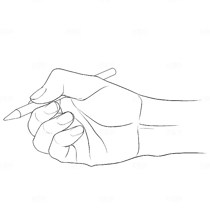 各做手部姿势线稿手持物品 同姿势