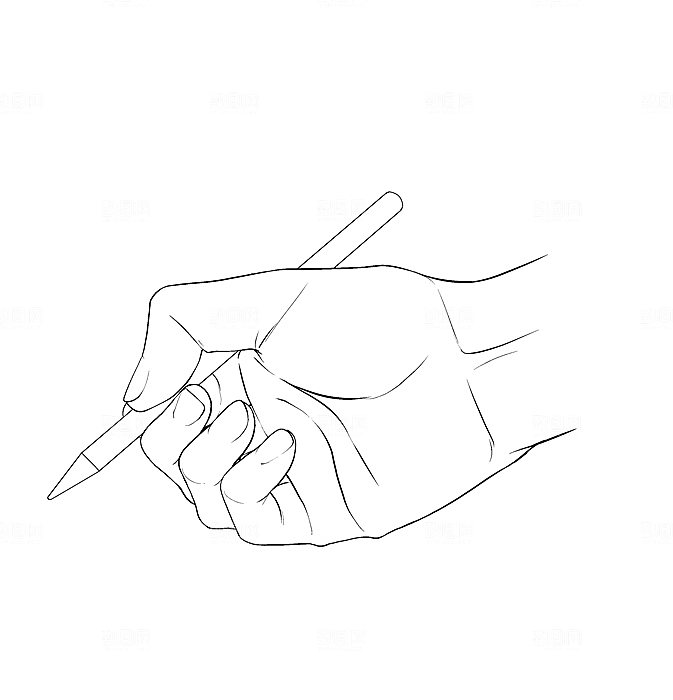 各做手部姿势线稿手持物品 同姿势