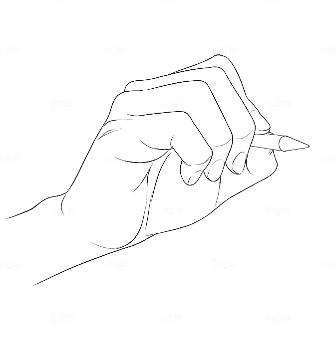 各做手部姿势线稿手持物品 同姿势