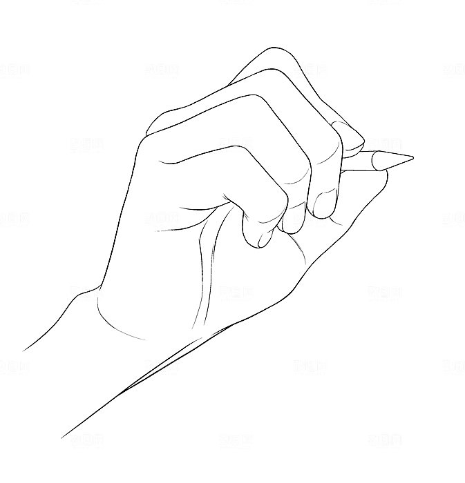 各做手部姿势线稿手持物品 同姿势高清图片