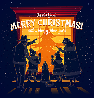 卡通手绘冬季圣诞节节日海报