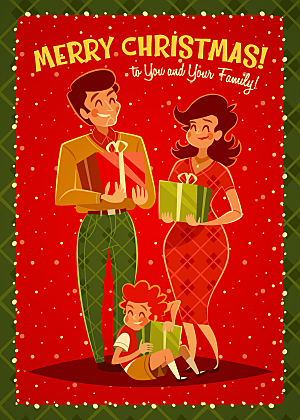 矢量圣诞节节日卡通手绘海报背景