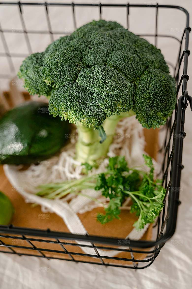 绿色植物蔬菜西兰花摄影图