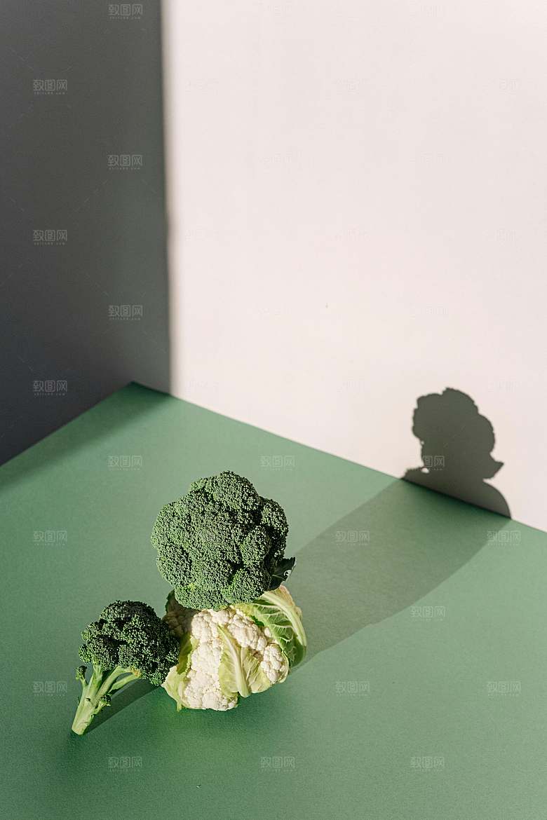 绿色植物蔬菜西兰花摄影图