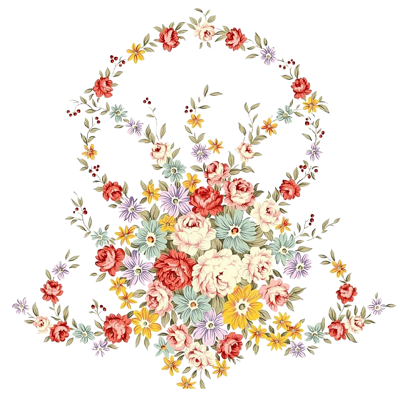 唯美手绘水彩花环花卉婚礼png装饰素材