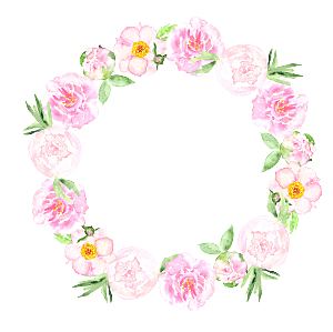 唯美手绘水彩花环花卉婚礼png装饰元素