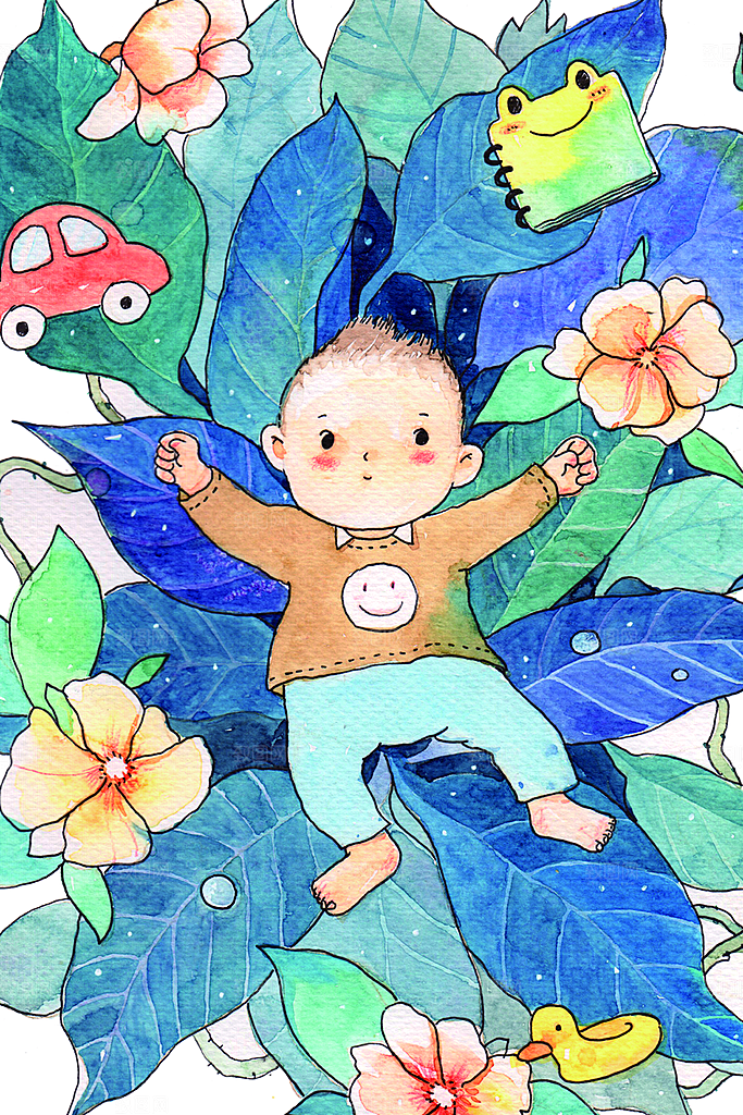 卡通手绘六一儿童节场景海报