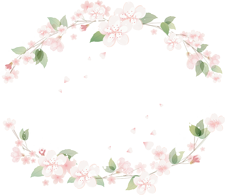 唯美手绘水彩花环花卉婚礼png装饰素材