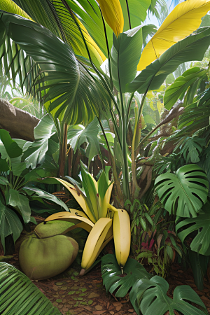 香蕉的魅力热带风景中的自然馈赠