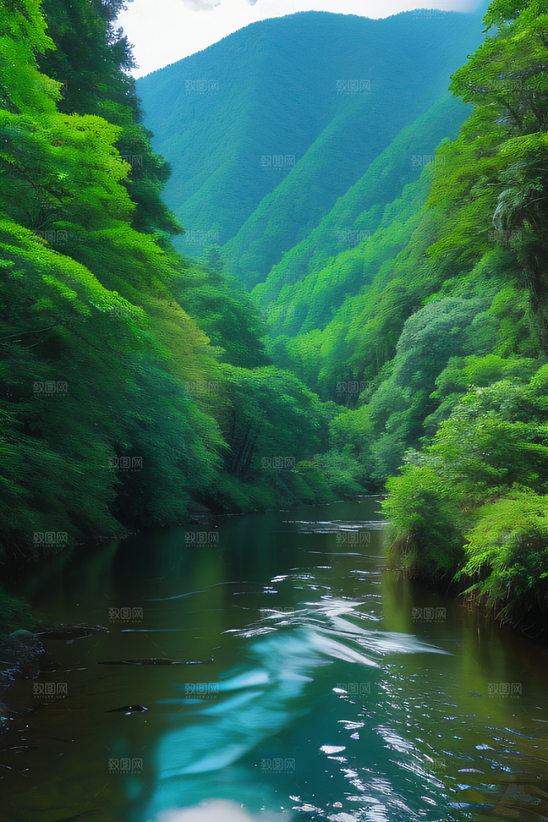 水天一色河水与天空融为一体的壮丽景色