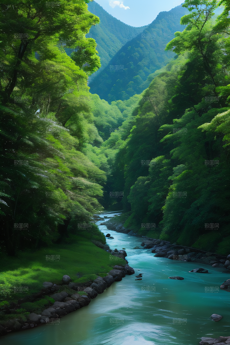 水天一色河水与天空融为一体的壮丽景色
