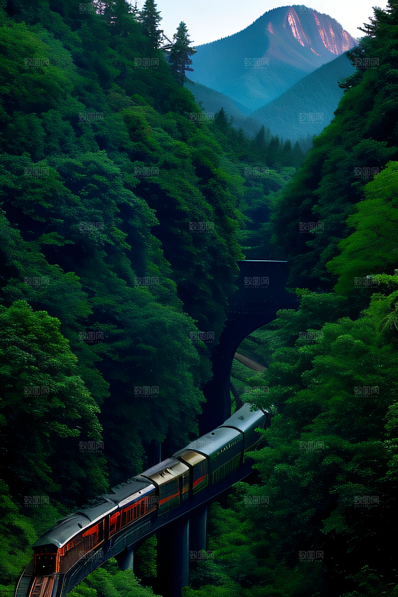 列车穿越壮丽山水
