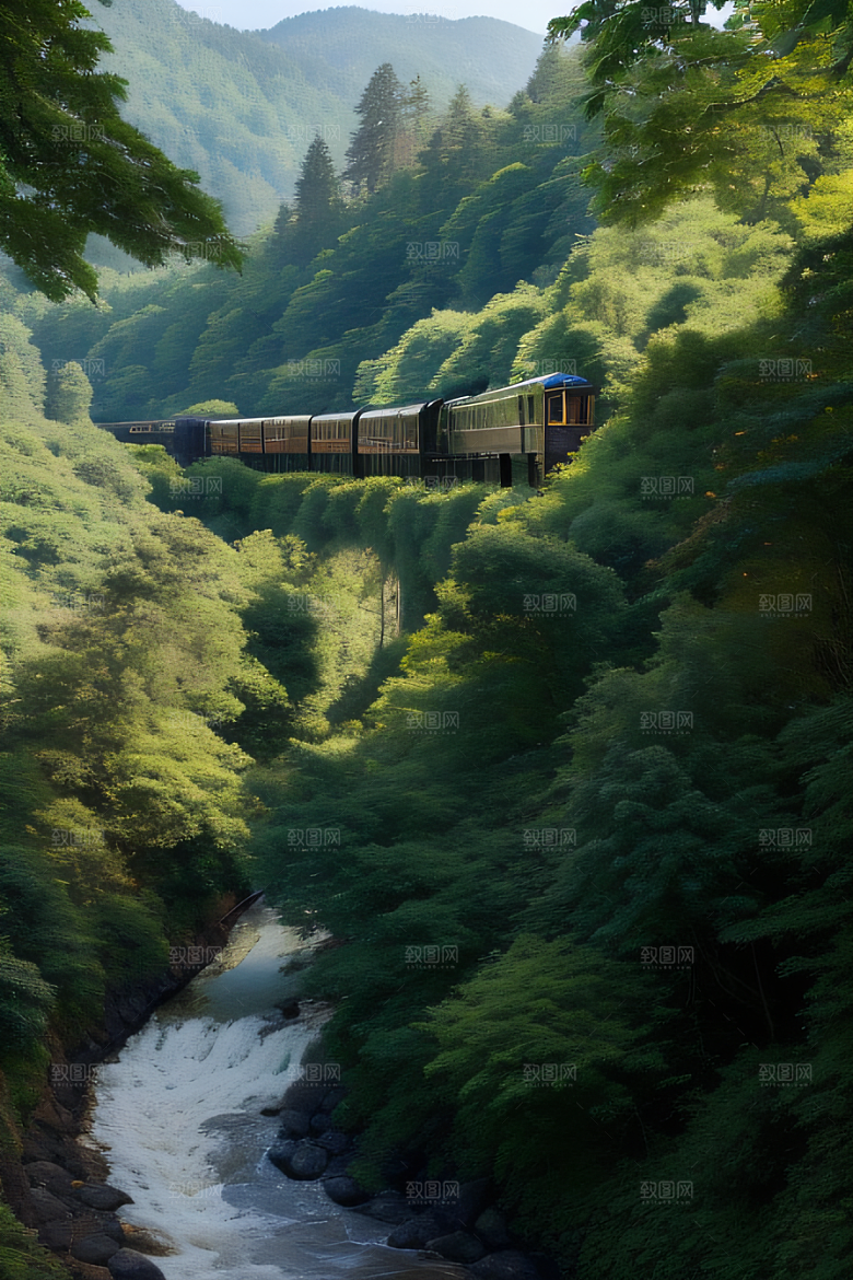 壮丽山川飞驰列车