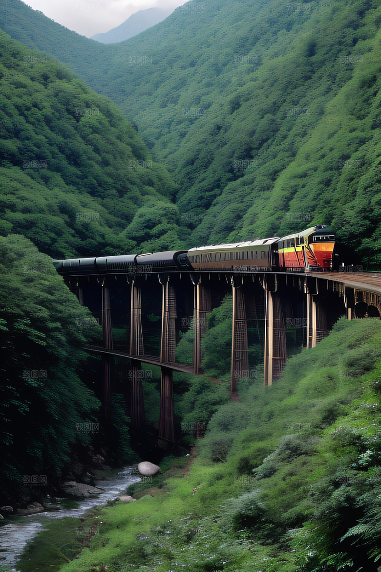 壮丽山川飞驰列车