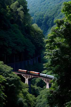 壮丽山川飞驰列车