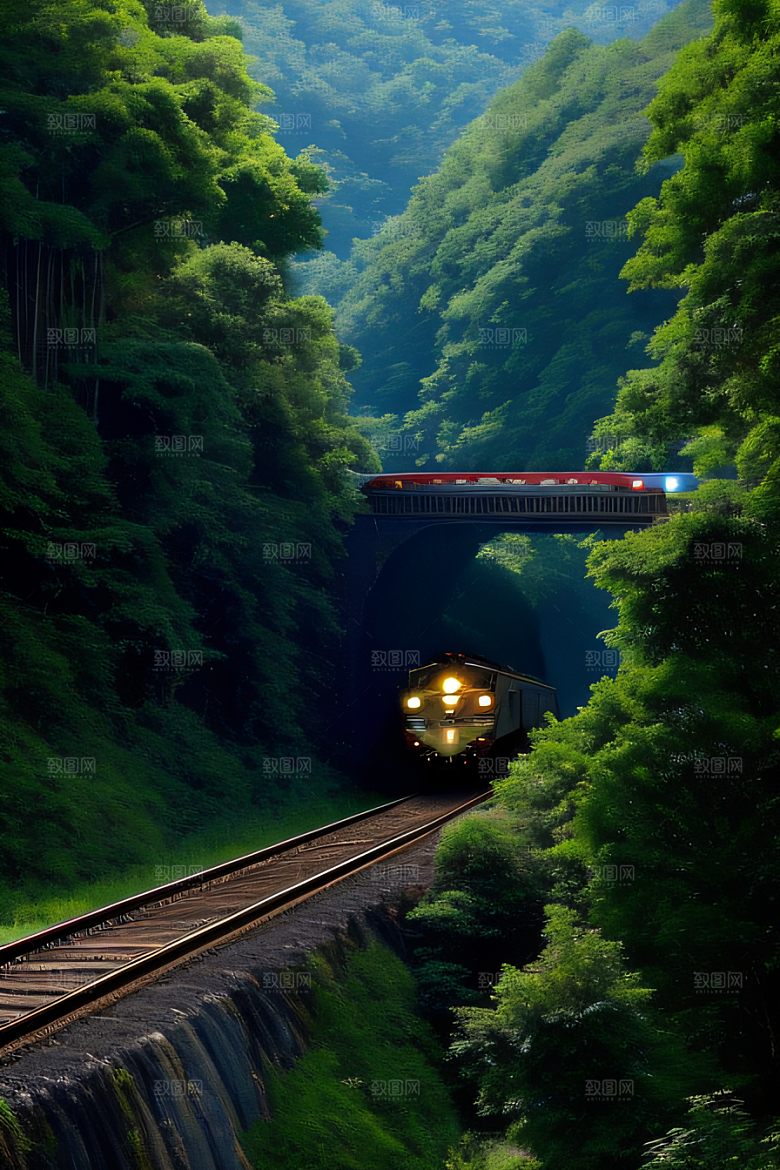 壮丽山川飞驰列车