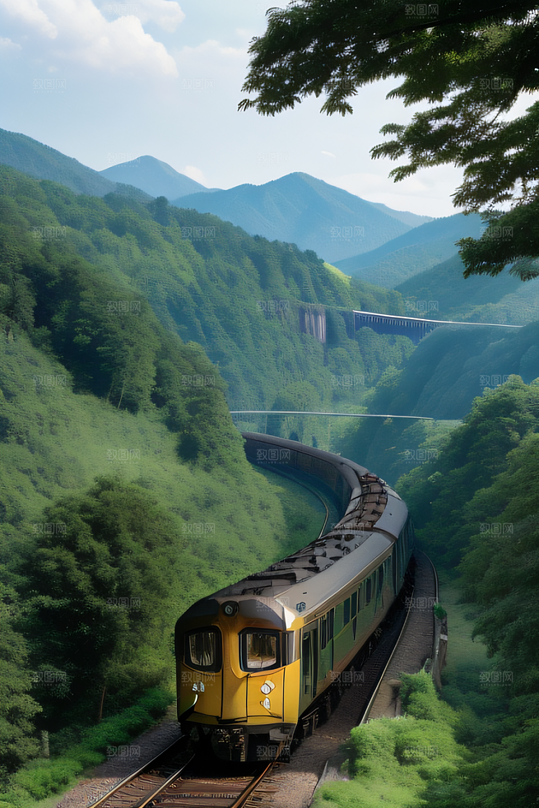 壮丽山川飞驰列车