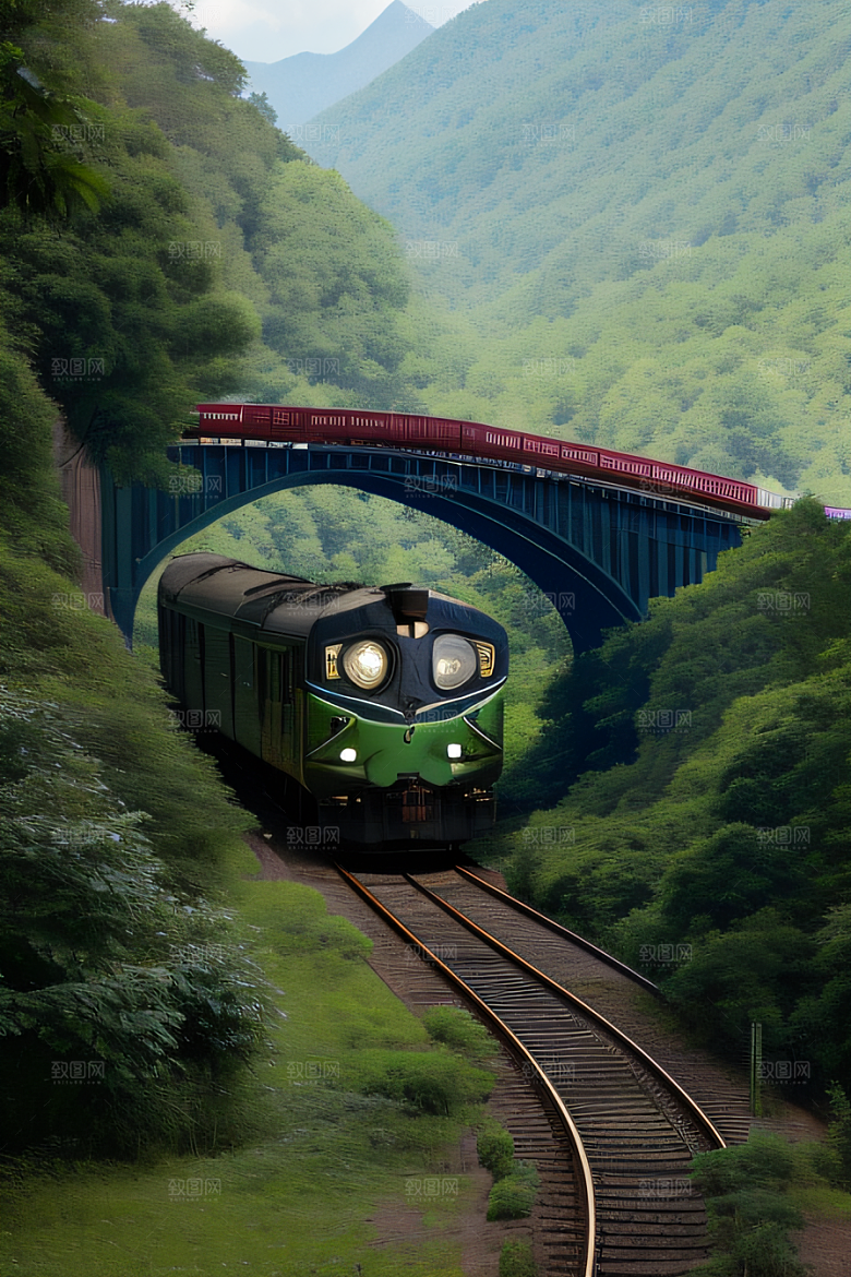 壮丽山川飞驰列车