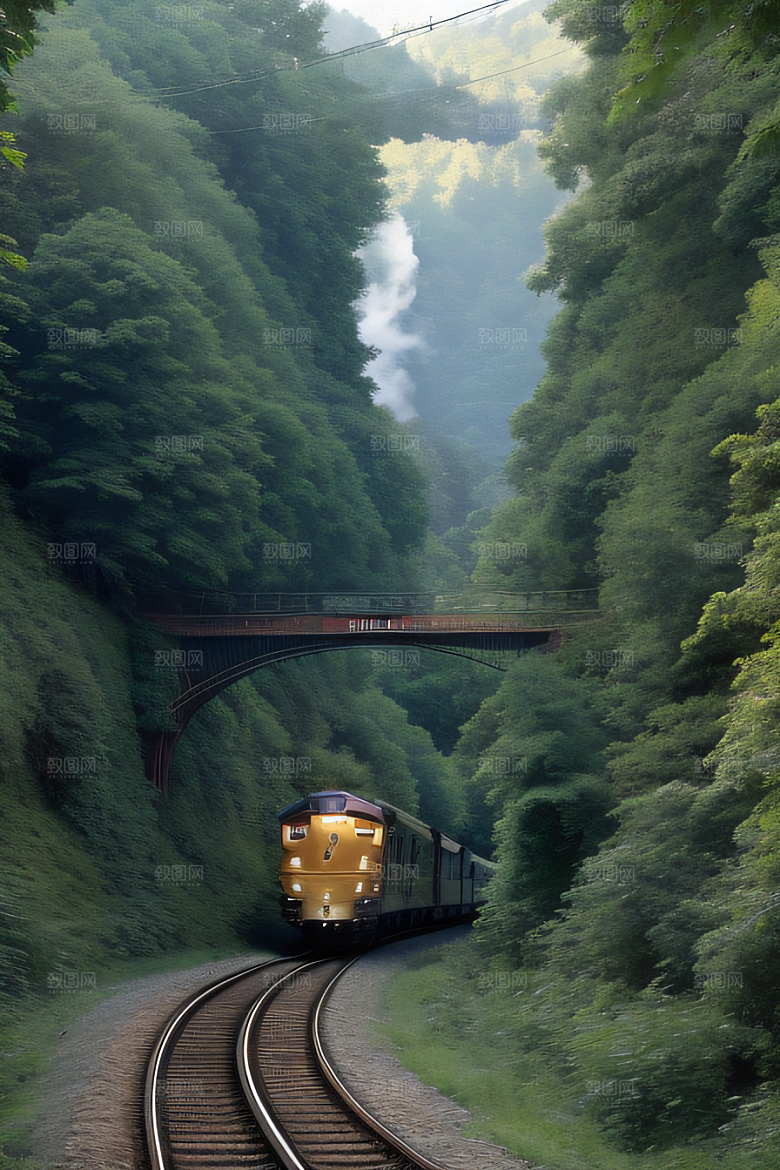 壮丽山川飞驰列车